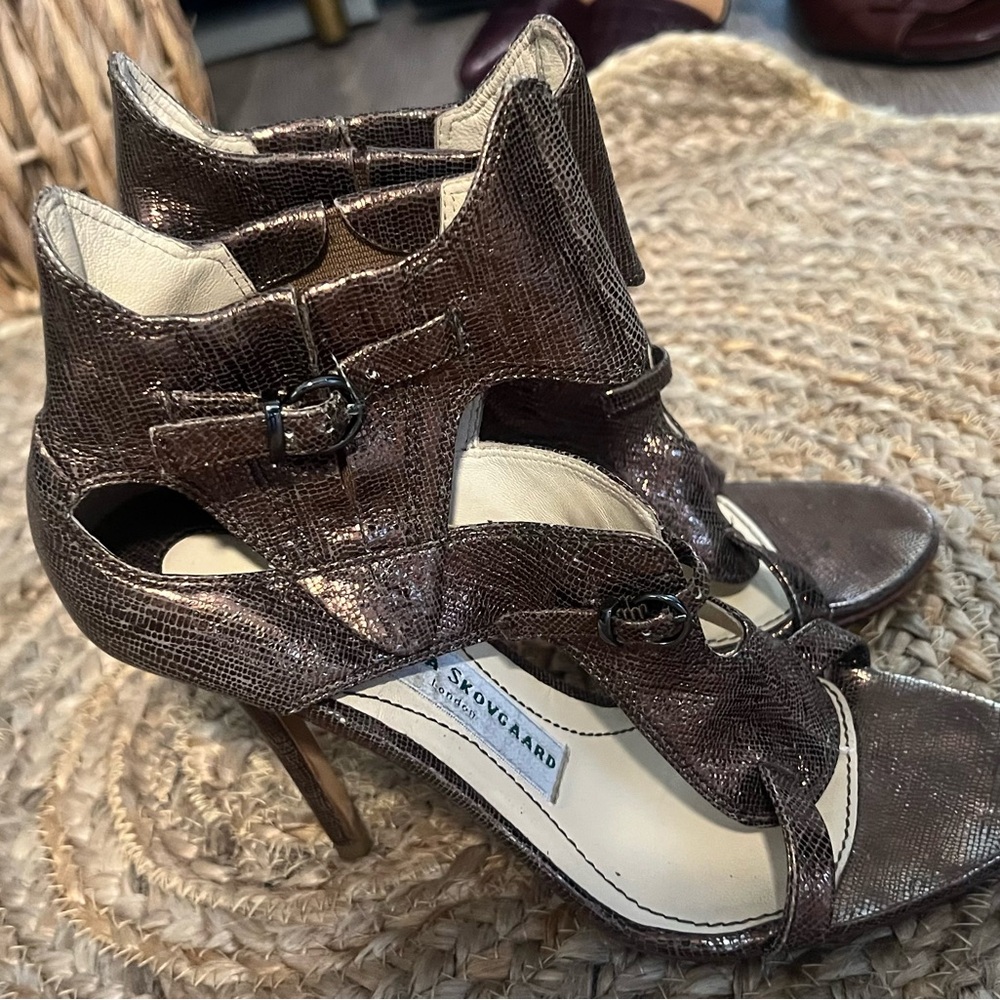 Camilla Skovgaard Metallic Leather Caged Sandals| Size 37